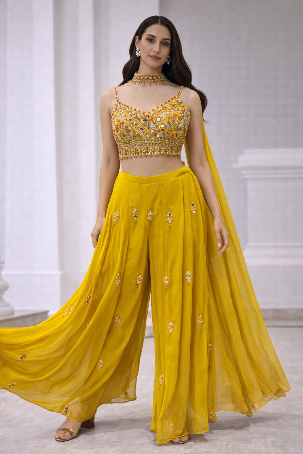Pooja Yellow Georgette Palazzo Set
| DIVA