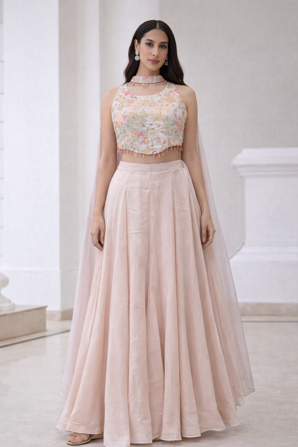 Cream Banarasi Gopi FN Palazzo Set | DIVA