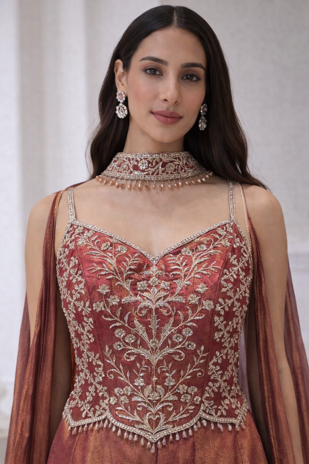 Shweta Pink Satin Palazzo Set | DIVA