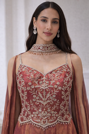 Shweta Pink Satin Palazzo Set | DIVA