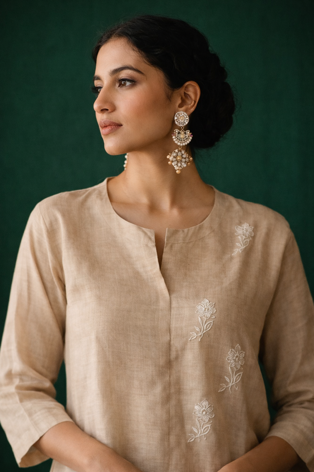 Natural Oregano Cotton Salwar Set for Women | Minimal Ethnic Co-ord Set – DIVA