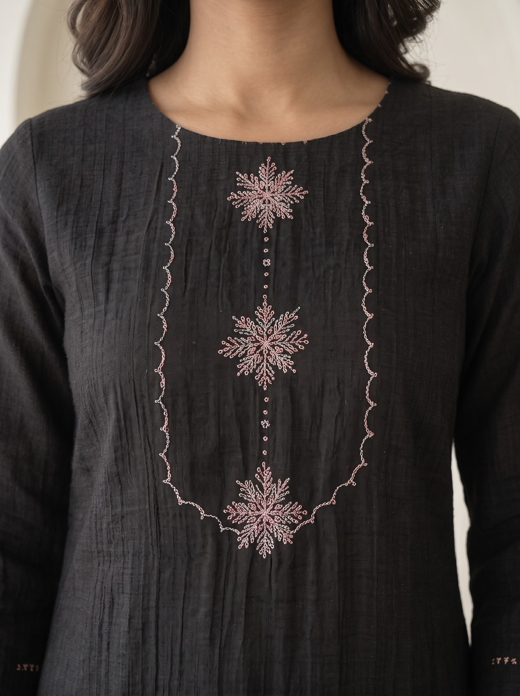 Black Linen Cotton Co-ord Set – Everyday Elegant Kurta & Pant Pair