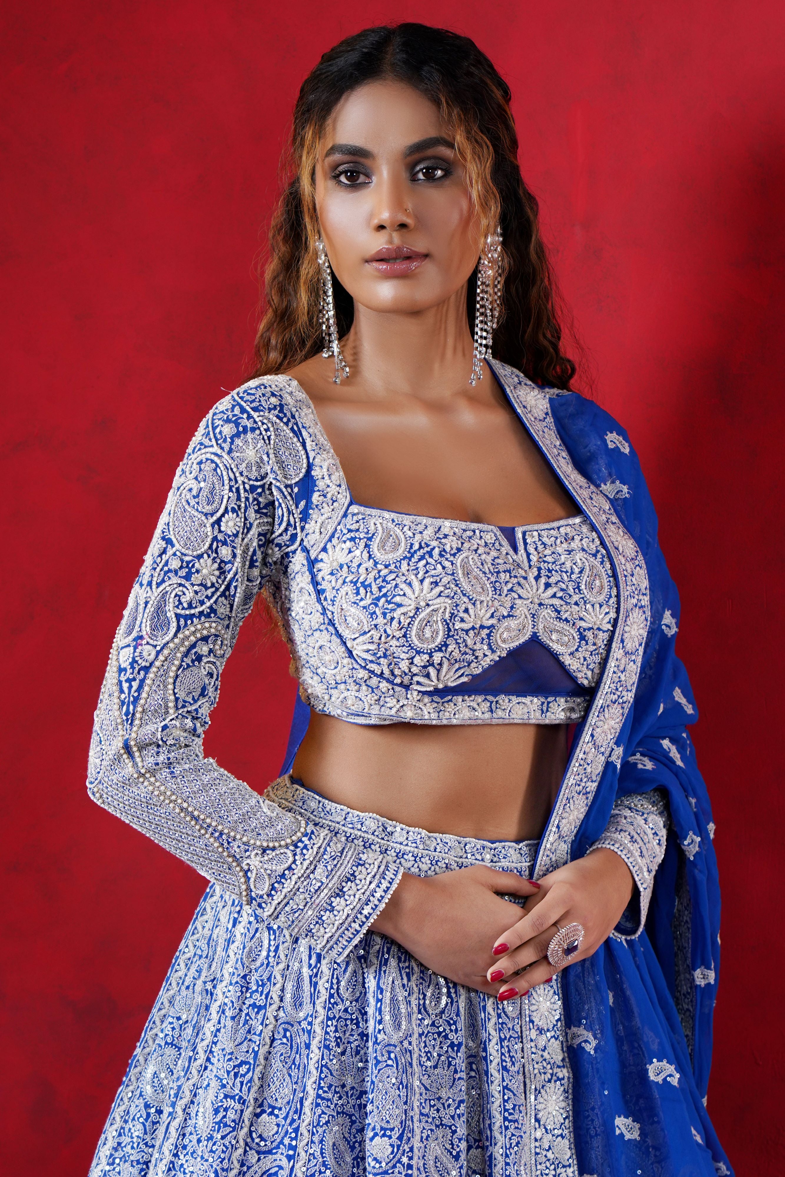 Heavily Embroidered Bridal Lehenga