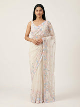 DIVA Celebration Georgette Saree with Heavy Multicolour Sequin Work | Premium Party Wear Saree