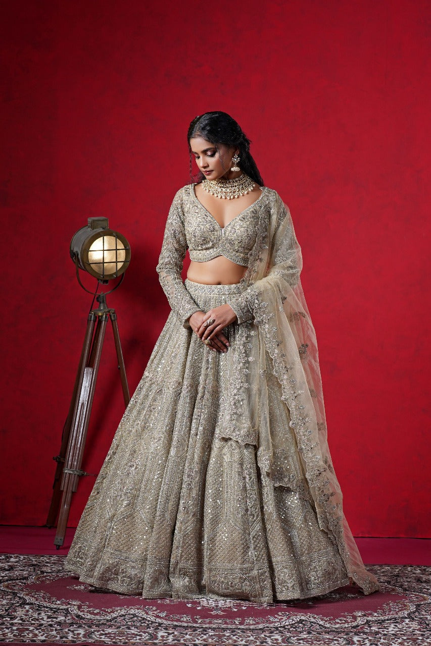 Gold Embellished Bridal Lehenga Set