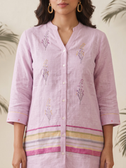 Lilac Linen Cotton Co-ord Set – Everyday Kameez & Pants