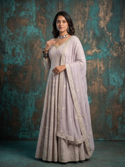 Lavender Georgette Anarkali Set – Festive & Wedding Wear