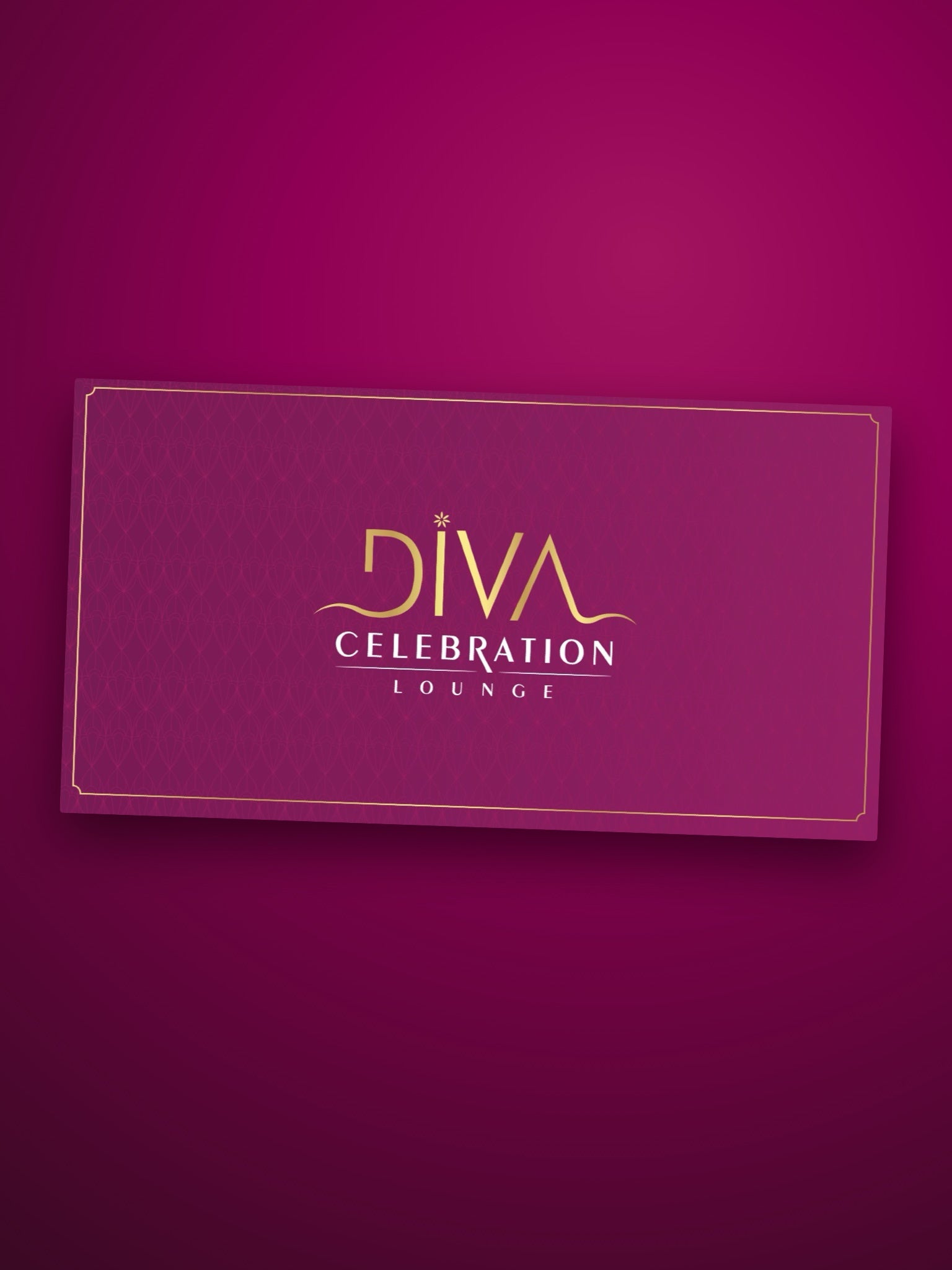 Diva Celebration Lounge gift card envelope