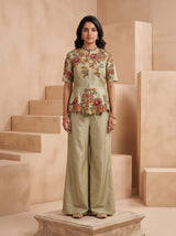 Sage Zardosi Peplum Palazzo Set