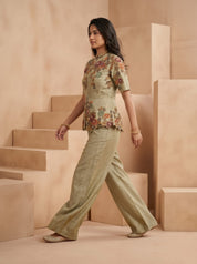 Sage Zardosi Peplum Palazzo Set