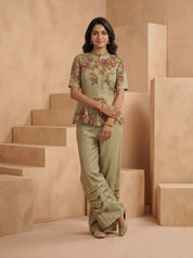 Sage Zardosi Peplum Palazzo Set