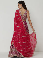 Maroon Banarasi Lehenga with Brocade Sequence Blouse