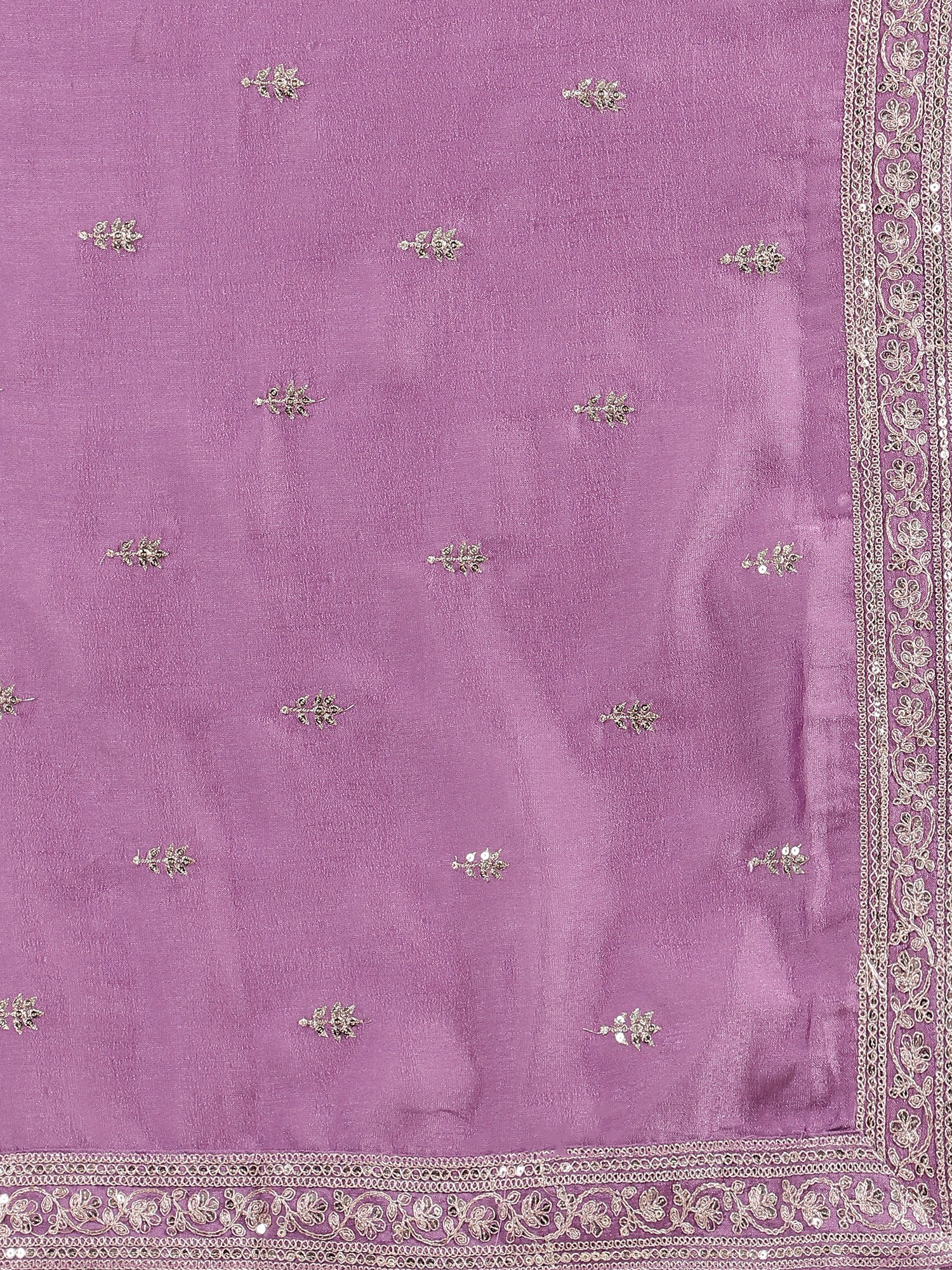 Purple Banarasi Salwar Suit with Matching Dupatta & Bottom