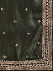 Stunning Mehendi Green Sequence Embroidery Salwar Suit with Narrow Pants