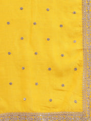 Vibrant Yellow Raw Silk Salwar with Kotapatti Embroidery & Narrow Pants