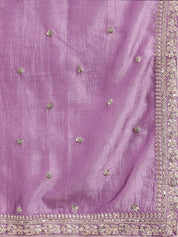 Elegant Purple Raw Silk Salwar with Kotapatti Embroidery & Narrow Pants