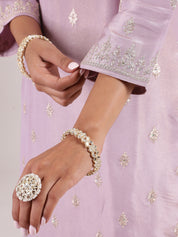 Elegant Lilac Silk Salwar Suit with Banarasi Dupatta and Sequin Embroidery