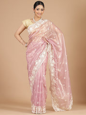 Baby Pink Jimmy Choo Saree with Intricate Embroidery