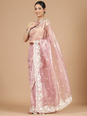 Baby Pink Jimmy Choo Saree with Intricate Embroidery