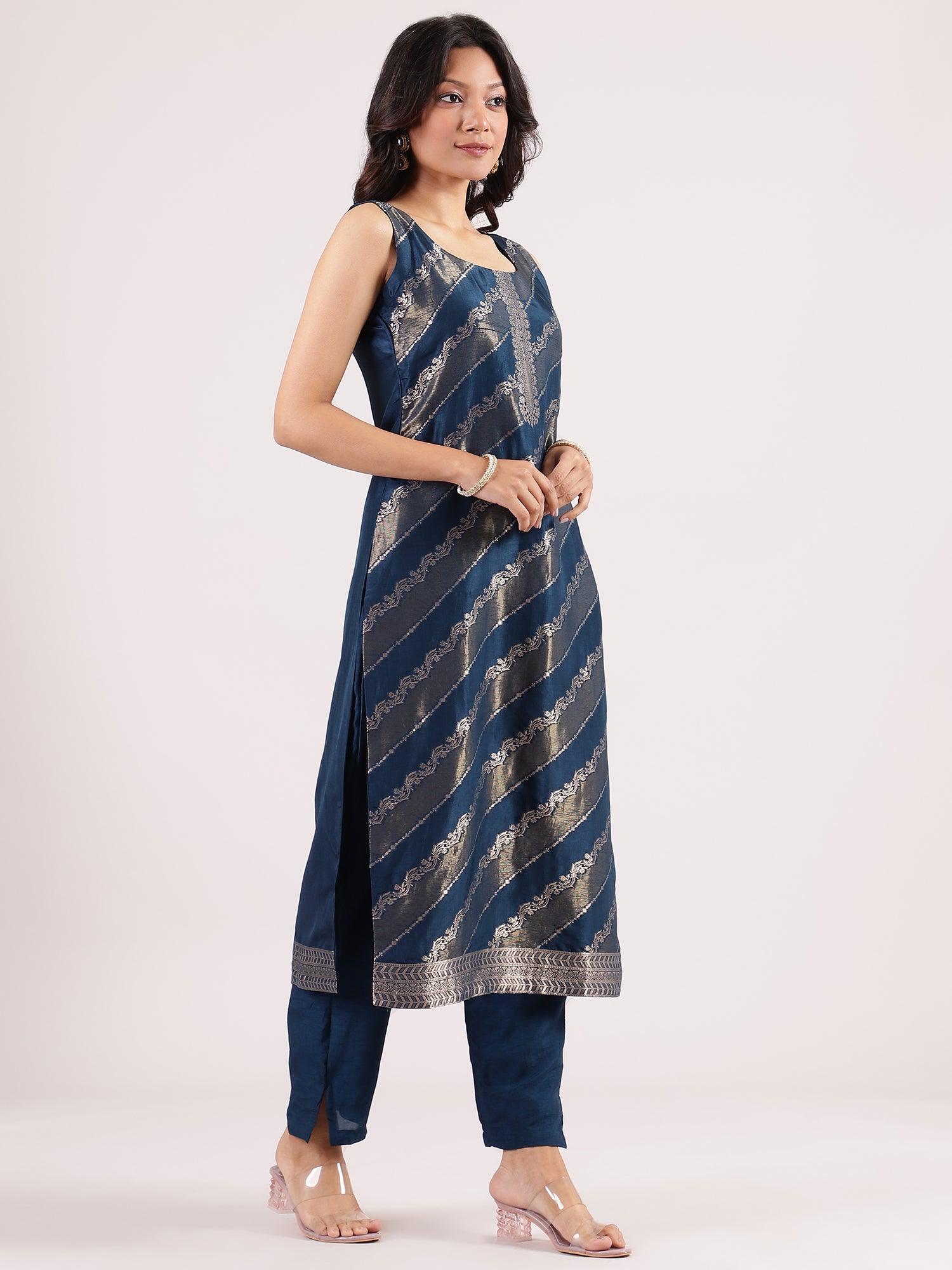 Stunning Aegean Banarasi Salwar Suit with Georgette Dupatta