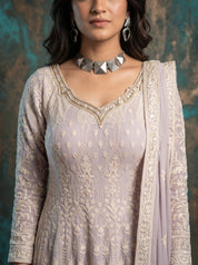Lavender Georgette Anarkali Set – Festive & Wedding Wear