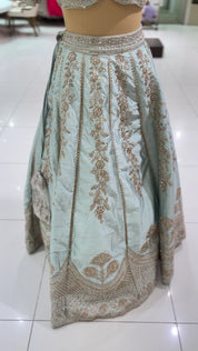 Ice Blue Embroidered Lehenga Set with Dupatta DIVA