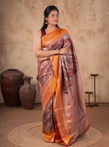 Soft Silk Saree in Rust for Festive Occasions