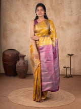 Soft Silk Saree in Mustard for Festive Occasions