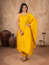 Cotton Salwar Suit Yellow With Dupatta